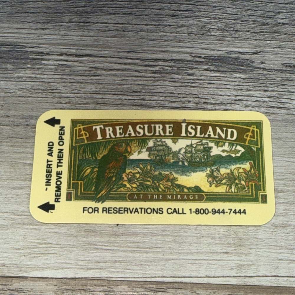 Vintage 1990s Treasure Island at The Mirage Las Vegas Hotel Room Key Card RARE